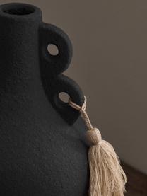 Vase grès cérame noir Mitte, Grès cérame, Noir, Ø 14 x haut. 24 cm