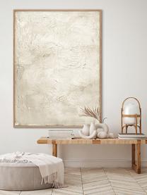 Handgemaltes Leinwandbild Simple Living mit Holzrahmen, Bild: Acrylfarbe, Rahmen: Eichenholz, beschichtet, Beige, B 92 x H 120 cm