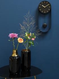 Horloge murale vintage Charm, Métal, enduit, Noir, couleur dorée, larg. 20 x haut. 50 cm