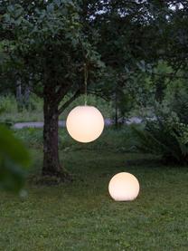 Lámpara de suelo solar Globy, Pantalla: plástico, Blanco, Ø 25 x Al 23 cm
