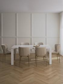 Table aspect marbre Carl, 180 x 90 cm, MDF avec papier adhésive aspect marbre, Blanc, marbré, larg. 180 x prof. 90 cm