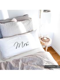 Komplet poszewek na poduszki z perkalu Mr&Mrs, 2 elem., Biały, czarny, S 40 x D 80 cm
