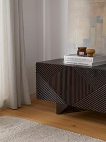 Credenza bassa in legno di mango massiccio con ante Louis, Legno di mango, Larg. 180 x Alt. 55 cm