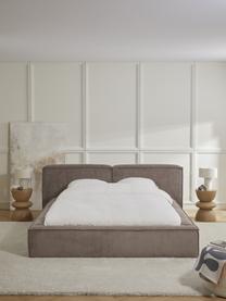 Čalúnená posteľ s úložným priestorom Lennon, Menčestrová hnedá, Š 200 x D 200 cm