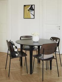 Krzesło z drewna Nadja, 2 szt., Nogi: metal malowany proszkowo, Ciemne drewno naturalne, S 50 x G 53 cm