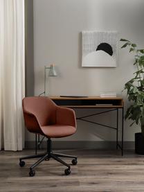 Krzesło biurowe ze sztucznej skóry Fiji, obrotowe, Tapicerka: skóra ekologiczna (100% p, Stelaż: metal malowany proszkowo, Brązowa sztuczna skóra, S 66 x G 66 cm