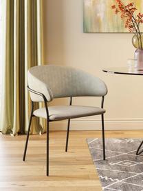 Chaises rembourrées en velours Belle, 2 pièces, Velours gris, larg. 57 x prof. 54 cm