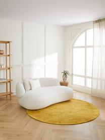 Tapis rond en viscose tissé main Jane, Jaune moutarde, Ø 150 cm (taille M)