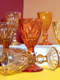 Borrelglaasjes Shades met structuurpatroon, set van 6, Glas, Geeltinten, Ø 5 x H 11 cm