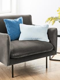 Fauteuil en velours avec pieds en métal Moby, Velours brun-gris, larg. 90 x prof. 90 cm