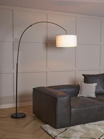 Grand lampadaire arc Niels, Blanc, noir, larg. 157 x haut. 218 cm