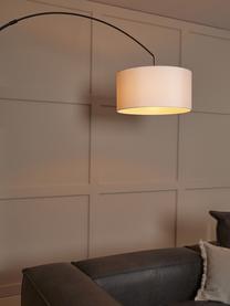 Grand lampadaire arc Niels, Blanc, noir, larg. 157 x haut. 218 cm