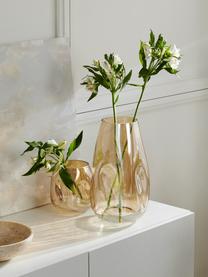 Vaso grande in vetro soffiato Luster, Vetro soffiato, Color champagne, Ø 20 x Alt. 35 cm