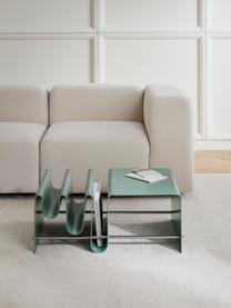 Tavolino da salotto in metallo con portariviste Julia, Metallo verniciato a polvere, Verde, Larg. 85 x Prof. 60 cm