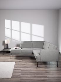 Sofa narożna z metalowymi nogami Fluente, Tapicerka: 80% poliester, 20% ramia , Nogi: metal malowany proszkowo, Jasny szary, S 221 x G 200 cm