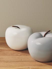 Set di 2 mele decorative Alvaro, Gres, Bianco, marrone, Ø 13 x Alt. 12 cm