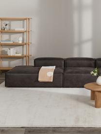Diván modular grande de cuero reciclado Lennon, Tapizado: cuero reciclado (70% cuer, Estructura: madera de pino maciza, ma, Patas: plástico Las patas están , Cuero marrón grisaceo, An 357 x F 119 cm, respaldo izquierdo