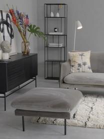 Poggiapiedi da divano in velluto con piedini in metallo Moby, Rivestimento: velluto (rivestimento in , Struttura: legno di pino massiccio, Velluto grigio marrone, Larg. 78 x Alt. 48 cm