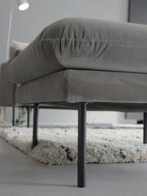 Reposapiés puf de terciopelo Moby, Tapizado: terciopelo (poliéster de , Estructura: madera de pino maciza, Patas: metal con pintura en polv, Terciopelo marrón grisáceo, An 78 x Al 48 cm