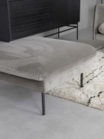 Reposapiés puf de terciopelo Moby, Tapizado: terciopelo (poliéster de , Estructura: madera de pino maciza, Patas: metal con pintura en polv, Terciopelo marrón grisáceo, An 78 x Al 48 cm