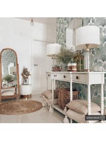 Lampa stołowa ze szklaną podstawą w stylu glam Gabor, Kremowy, odcienie złotego, Ø 35 x W 64 cm