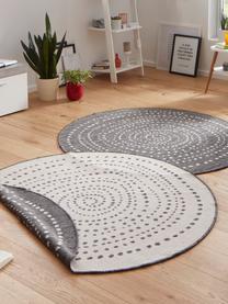 Runder In- & Outdoor-Wendeteppich Bali, 100% Polypropylen, Grau, Cremeweiß, Ø 140 cm (Größe M)