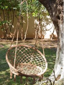 Silla colgante Dalila, Asiento: algodón, Estructura: metal, Marrón, Ø 82 x Al 111 cm