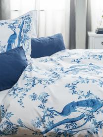 Pościel z perkalu Annabelle, Niebieski, biały, 135 x 200 cm + 1 poduszka 80 x 80 cm