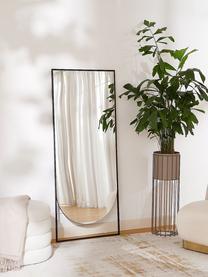 Rechthoekige leunende spiegel Masha, Lijst: gepoedercoat metaal, Zwart, B 65 x H 160 cm