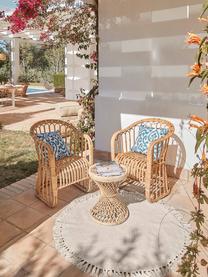 Alfombra redonda artesanal de algodón Daya, Beige, Ø 110 cm (Tamaño S)