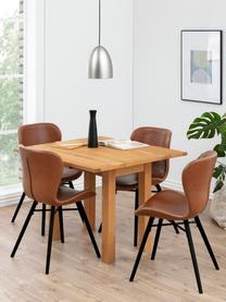 Kunstleren stoelen Batilda in cognackleur, 2 stuks, Bekleding: kunstleer (polyurethaan), Poten: rubberhout, gelakt, Kunstleer cognackleurig, B 47 x D 53 cm