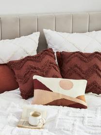 Ręcznie tkana poszewka na poduszkę Beta, 100% bawełna, Blady różowy, czerwony, biały, S 30 x D 50 cm