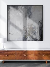 Gerahmtes Leinwandbild Speculation, Bild: Leinwand, Rahmen: Holz, Grautöne, Beige, B 103 x H 103 cm
