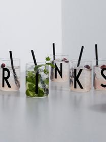 Design Wasserglas Personal mit Buchstaben (Varianten von A bis Z), Borosilikatglas, Transparent, Schwarz, Wasserglas A, 300 ml