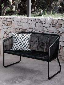 Záhradná lavička s výpletom z umelej hmoty Moa, Čierna, Š 118 x H 64 cm