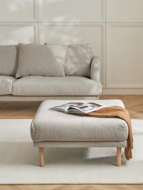 Sofa-Hocker Adrian, Bezug: 47 % Viskose, 23 % Baumwo, Gestell: Sperrholz, Füße: Eichenholz, geölt, Webstoff Dunkelbeige, B 90 x H 45 cm