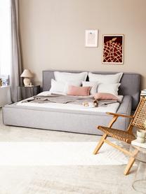 Cama tapizada Lennon, Tapizado: 100% poliéster Alta resis, Estructura: madera de pino maciza con, Patas: madera con certificado FS, Tejido gris claro, An 180 x L 200 cm