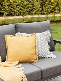 Coussin intérieur-extérieur en PET recyclé Morty, 100 % polyester (PET recyclé), Gris, beige, larg. 40 x long. 40 cm
