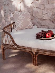 Łóżko dzienne z bambusa z poduszką Blond, Tapicerka: bawełna, Jasny brązowy, biały, S 185 x G 78 cm