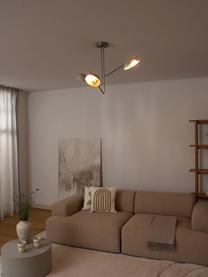 Lampada grande da soffitto retrò Johan, Baldacchino: metallo spazzolato, Argentato, Ø 75 x Alt. 50 cm