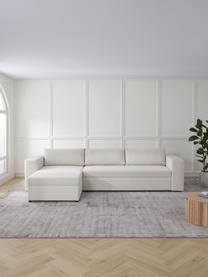 Sofa rozkładana z miejscem do przechowywania Noah, Tapicerka: poliester Dzięki tkaninie, Nogi: tworzywo sztuczne, Beżowa tkanina, S 343 x G 180 cm, lewostronna
