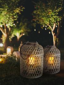 Solární LED svítidlo s bambusovým košem Korab, Hnědá, transparentní, bílá, Ø 23 cm, V 29 cm