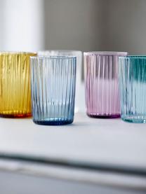 Wassergläser Kusintha mit Rillenrelief, 4 Stück, Glas, Gelb, Ø 7 x H 10 cm