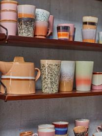 Mugs XL artisanaux 70's, 2 élém., Grès cérame, Tons beiges, orange, Ø 9 x haut. 14 cm, 475 ml