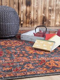 In- & Outdoor-Teppich Tilas in Orange/Grau, Orient Style, 100% Polypropylen, Anthrazit, Orange, Rot, B 80 x L 150 cm (Größe XS)