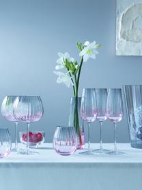 Handgemaakte wijnglazen Dusk met kleurverloop, 2 stuks, Glas, Roze, grijs, Ø 10 x H 20 cm, 650 ml