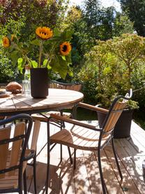 Sedia da giardino in legno con braccioli Hard & Ellen, Struttura: alluminio verniciato a po, Antracite, teak, Larg. 56 x Alt. 78 cm