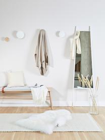 Lustro stojące z półką Dresser, Nogi: drewno naturalne, Biały, beżowy, S 48 x W 171cm