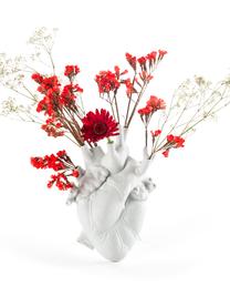Vaso in porcellana di design Love in Bloom, Porcellana, Bianco, Larg. 17 x Alt. 26 cm