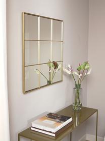 Rechthoekige wandspiegel Clarita met goudkleurig metalen frame, Frame: gecoat metaal, Goudkleurig, B 70 x H 70 cm